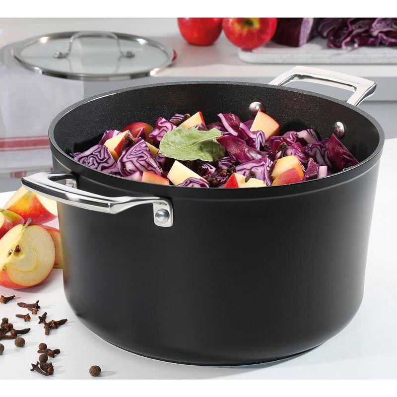 Eco-Friendly Black Aluminum Stockpot with Lid