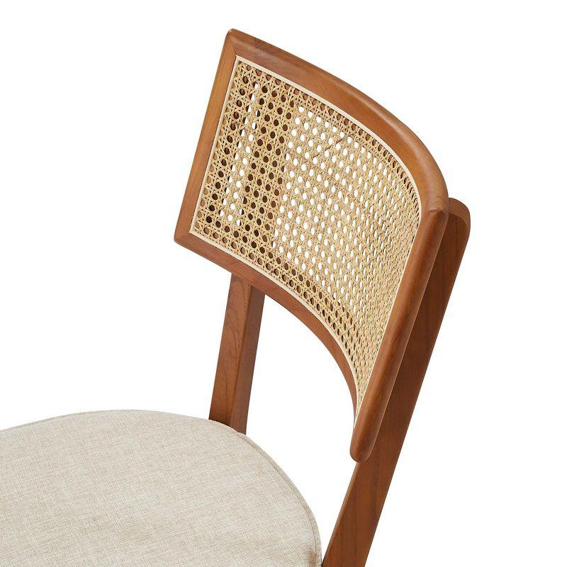 Modway Caledonia Fabric Upholstered Wood Dining Chair Set of 2