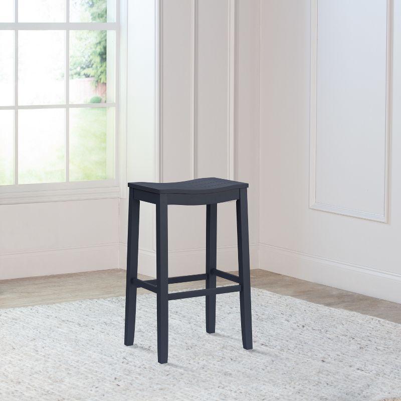Hillsdale Furniture 30" Fiddler Backless Barstool Navy: Matte Finish, Wood Legs, Fixed Height