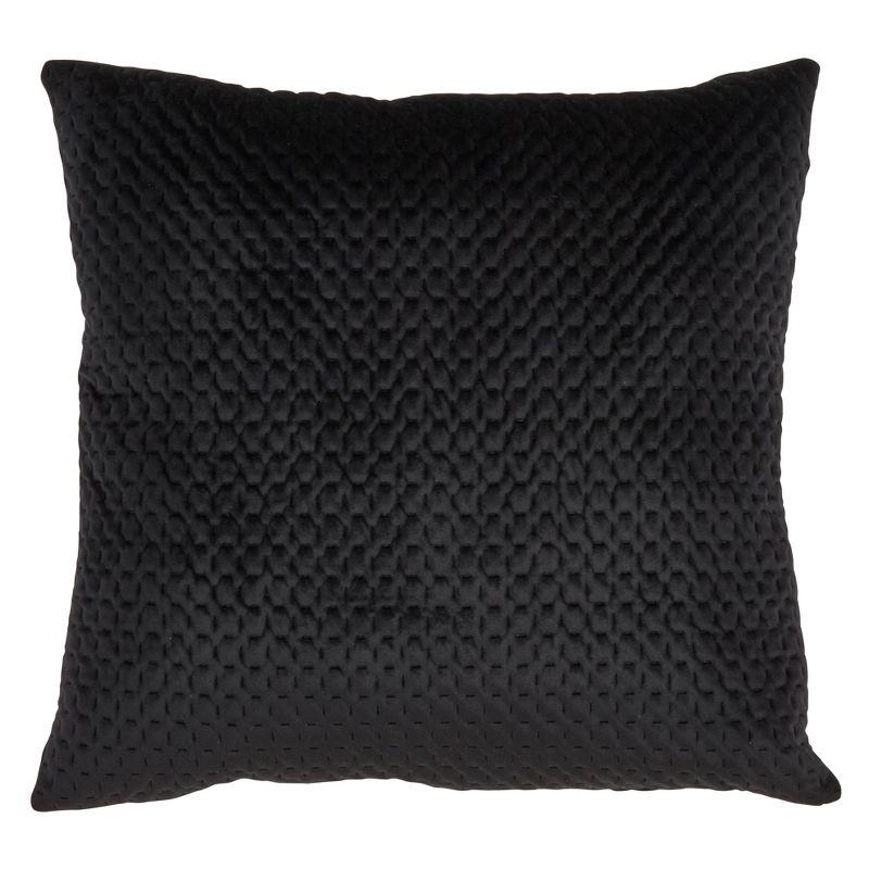 Black Pinsonic Velvet Square Throw Pillow