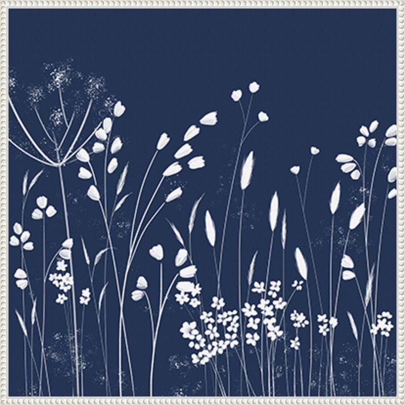 Amanti Art Indigo Flowers II by Northern Lights Framed Wall Art Print