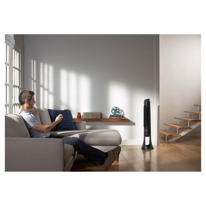 Black Digital Oscillating Tower Fan with Remote Control