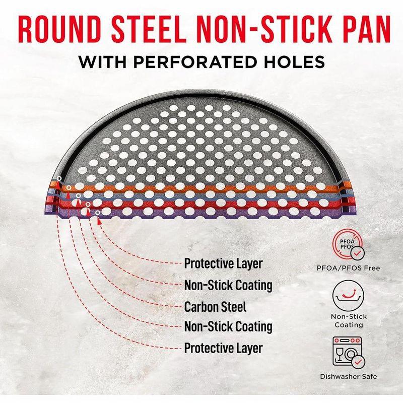 13-Inch Non-Stick Perforated Carbon Steel Pizza Pan