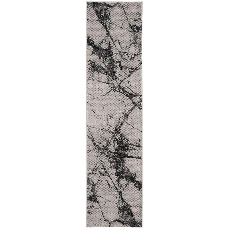 Lurex LUR187 Power Loomed Runner Rug - Grey/Black - 2'x8' - Safavieh