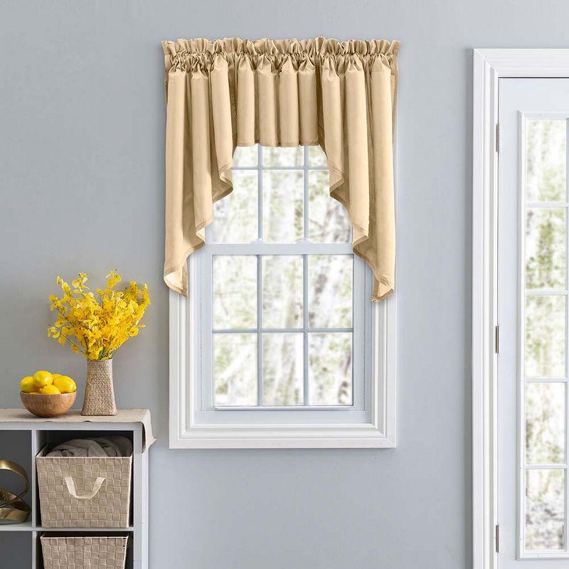 Almond Solid Color Fabric Lined Rod Pocket Valance