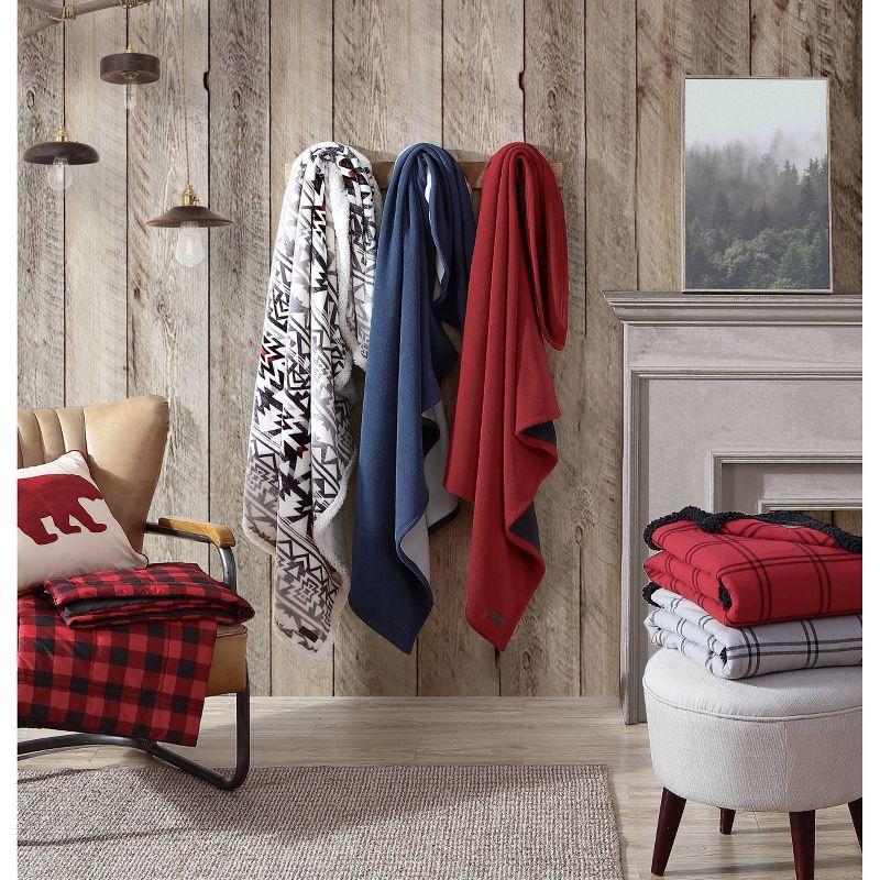 Eddie Bauer Printed Plush Fleece/Sherpa Throw Blankets