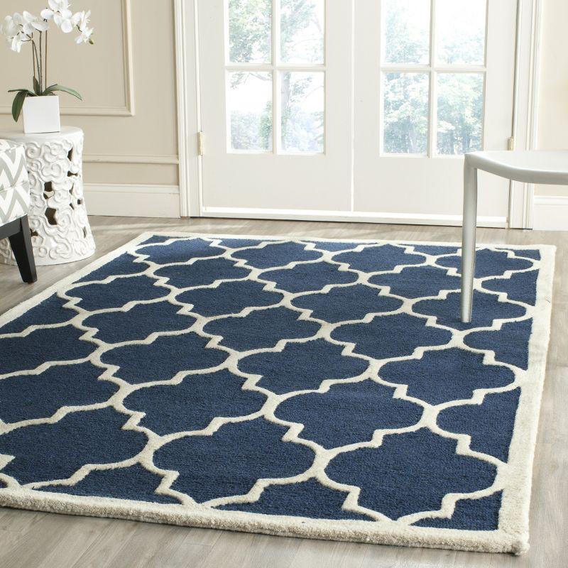 Cambridge CAM134 Tufted Indoor Area Rug - Navy/Ivory - 4'x6' - Safavieh