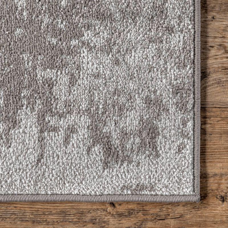 Jade Faded Abstract Area Rug Light Gray - nuLOOM