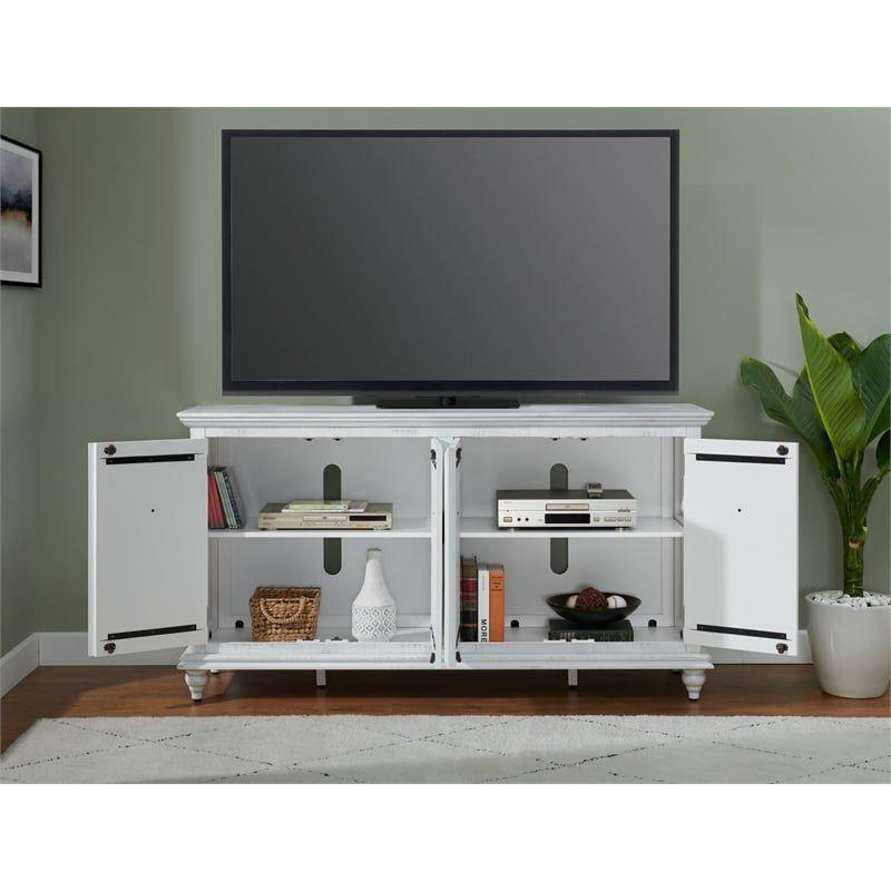 Martin Svensson Home Garden District Rustic White Solid Wood 65" TV Stand