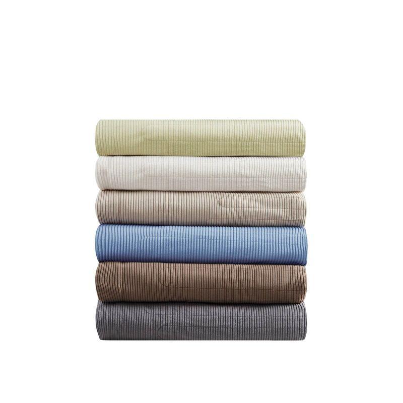 Ivory Full Knitted Micro Fleece Heated Blanket