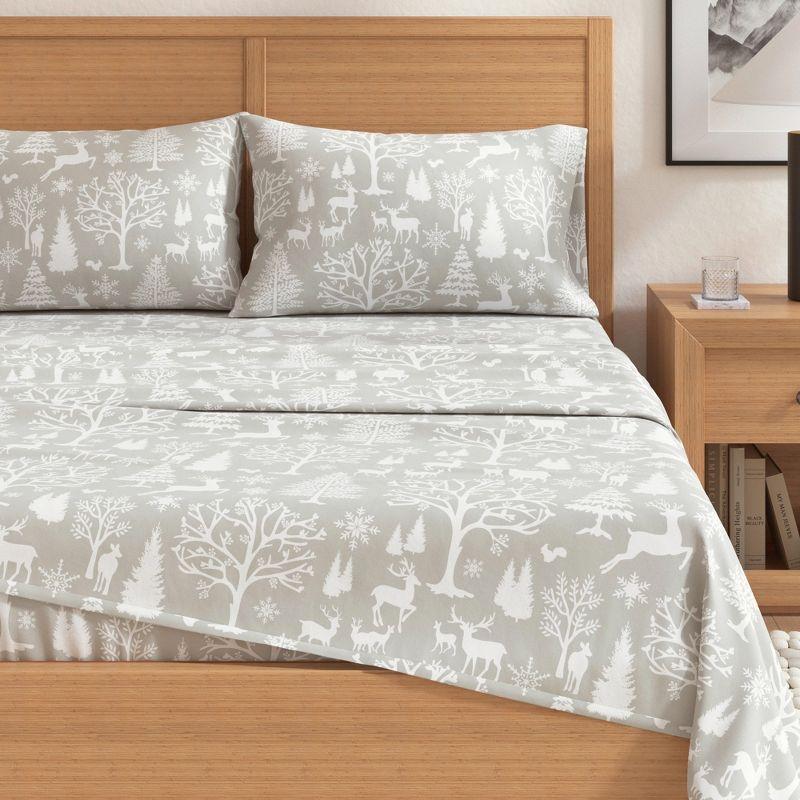 100% Turkish Cotton Holiday Printed Flannel Sheet Set