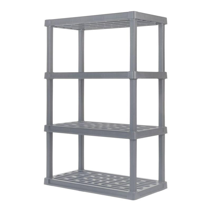 IRIS USA, Inc. 4-Tier Large Plastic Garage Storage Shelving Unit, Gray (18 W x 56 H x 36 D)