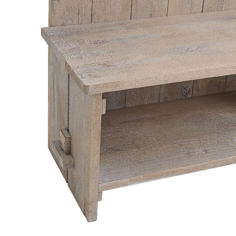 Castleton 40" Wide Industrial Rustic Farmhouse Solid Wood Hall Tree With Bench And Shoe Storage