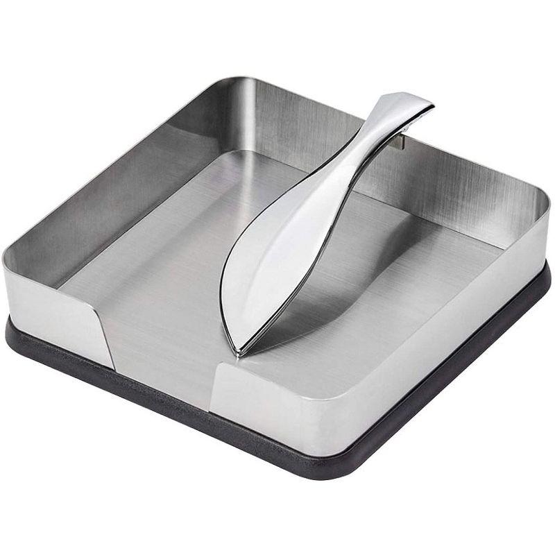 Stainless Steel Leaf Arm Napkin Holder, 7.5"