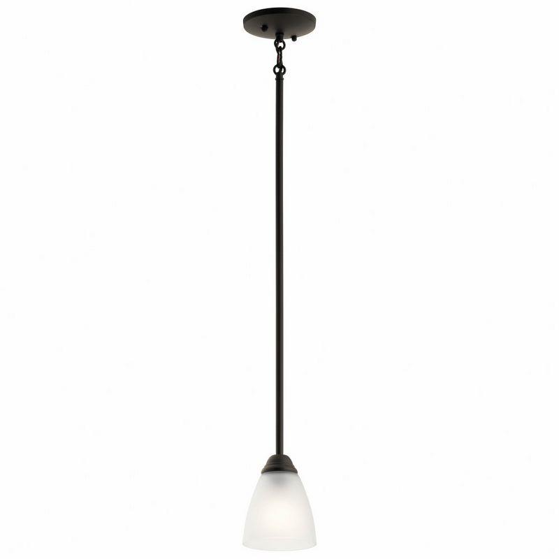 Jolie 12.5" 1 Light Mini Pendant with Satin Etched Glass in Brushed Nickel