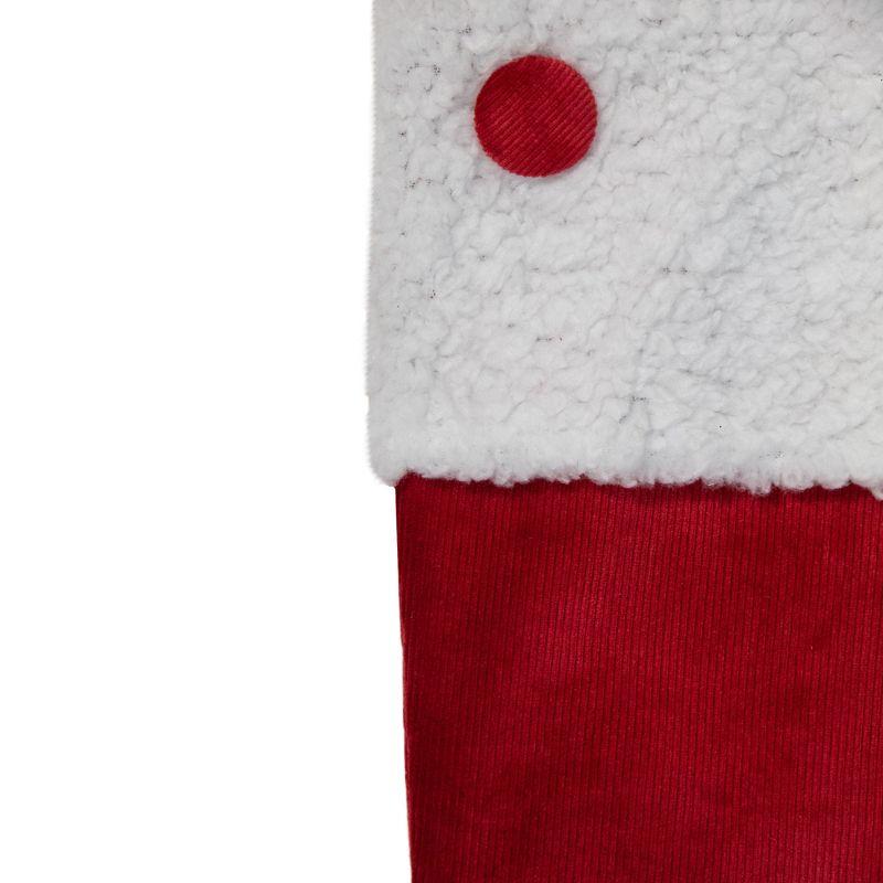 20.5-Inch Red and White Velvet Christmas Stocking with Sherpa Cuff