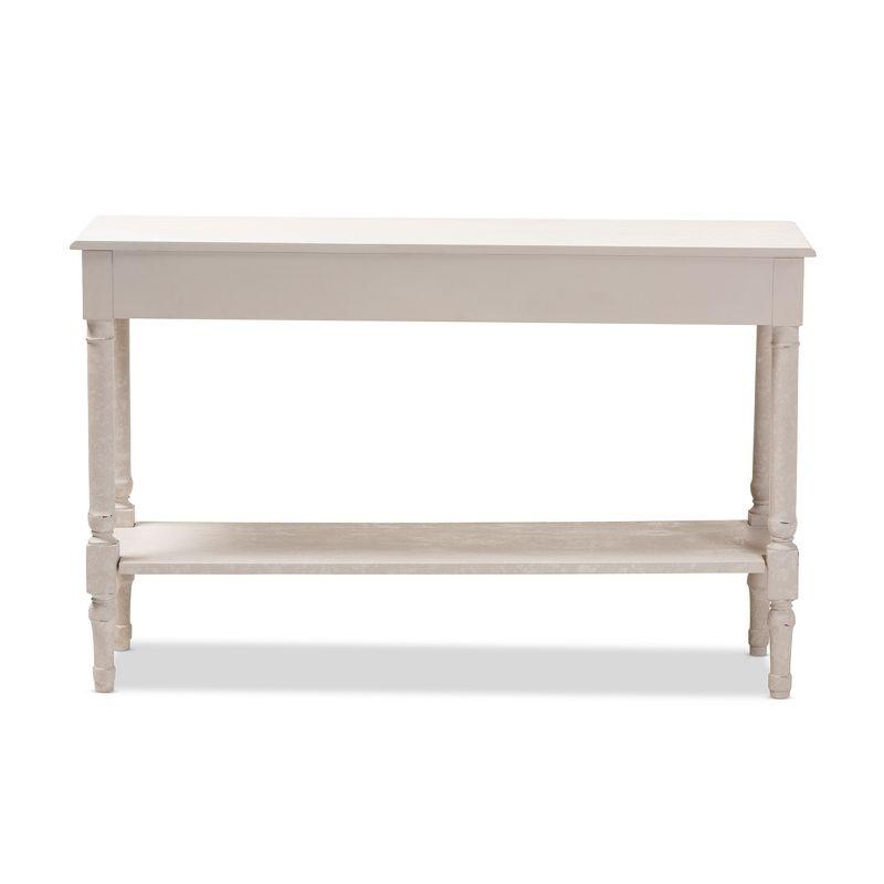 Ariella Whitewashed 1 Drawer Console Table White - Baxton Studio