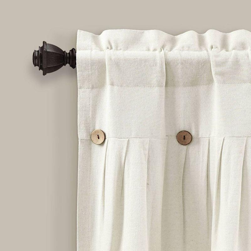 Lush Decor Linen Button Cotton Blend Tailored Window Valance
