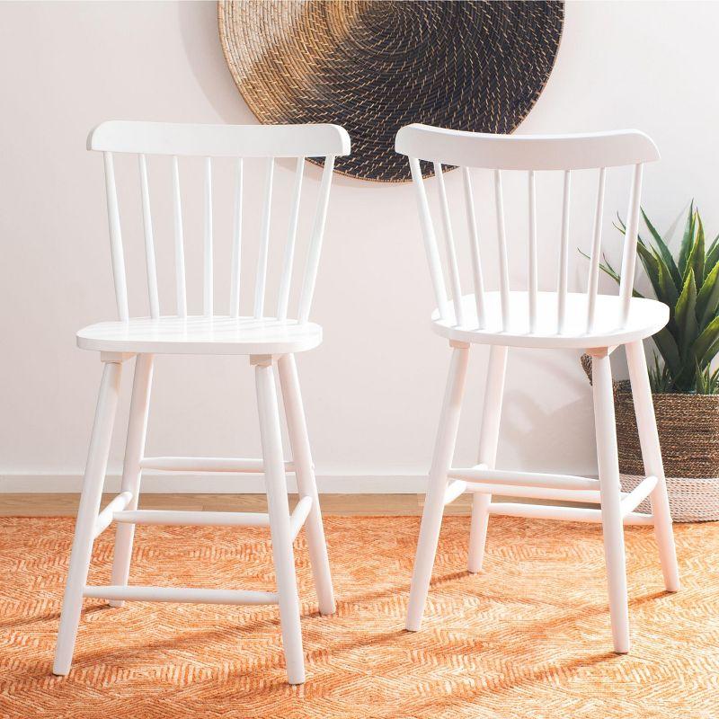 White Rubberwood Windsor Counter Stools Set of 2