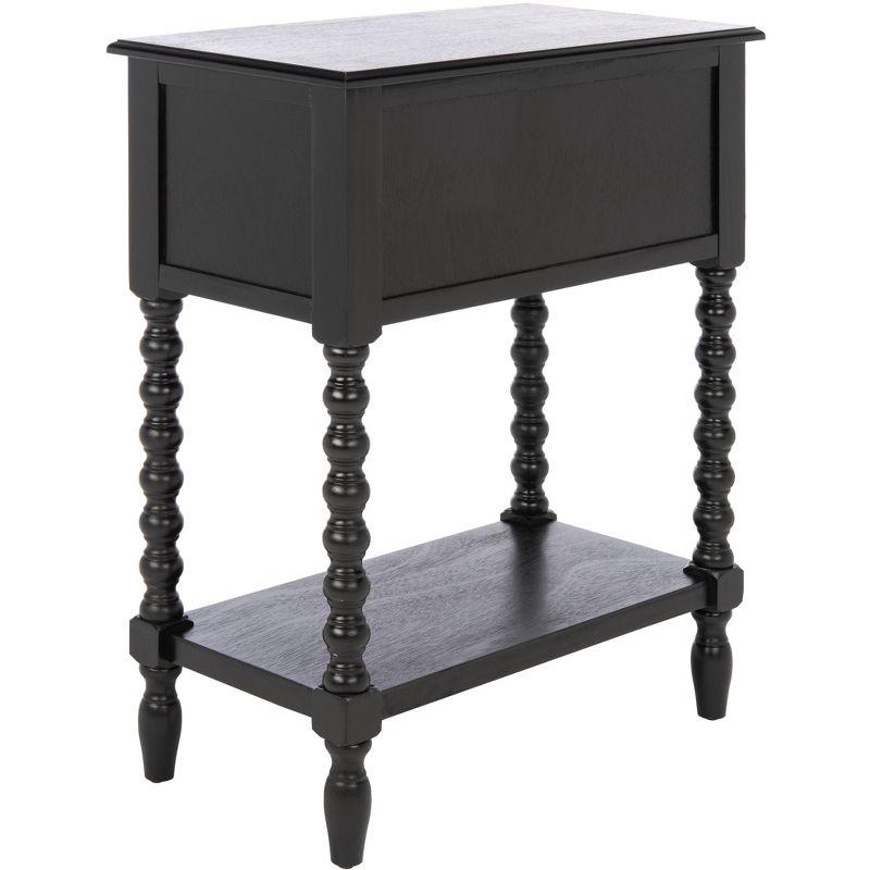 Athena Black Wood 3-Drawer Console Table with Storage