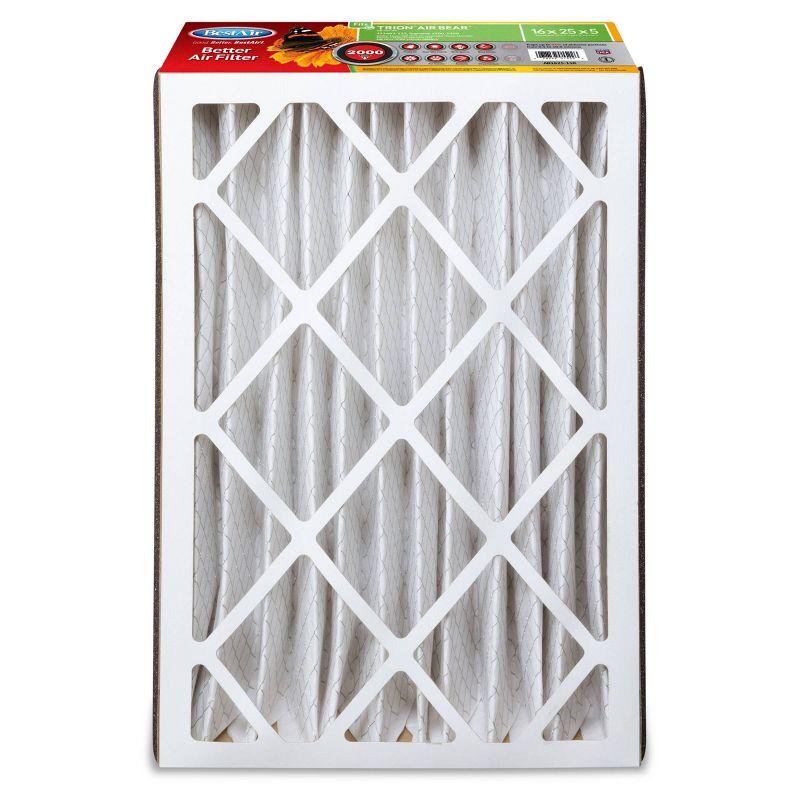 BestAir 3pk 16" x 25" x 5" Trion Air Bear Replacement Air Furnace Filter MERV 11: Electrostatic, Captures Allergens, EPA Certified