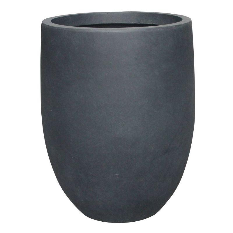 Rosemead Home & Garden, Inc. 17" Wide Kante Modern Concrete/Fiberglass Indoor Outdoor Planter Pot Charcoal Gray: Weather-Resistant