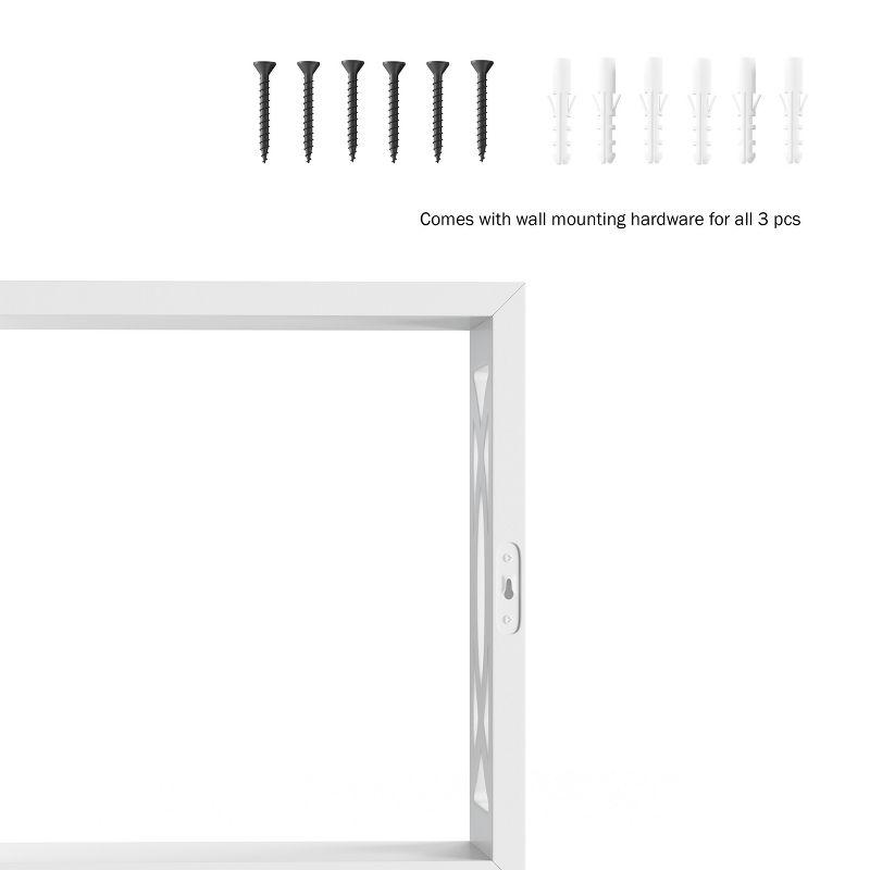 Floating Shelves - Open Cube Wall Shelf Set with Hidden Brackets, 3 Sizes to Display Décor, Photos, More- Hardware Included by Lavish Home (White)