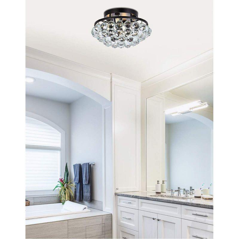 Elegant Lighting Corona 14 inch black flush mount