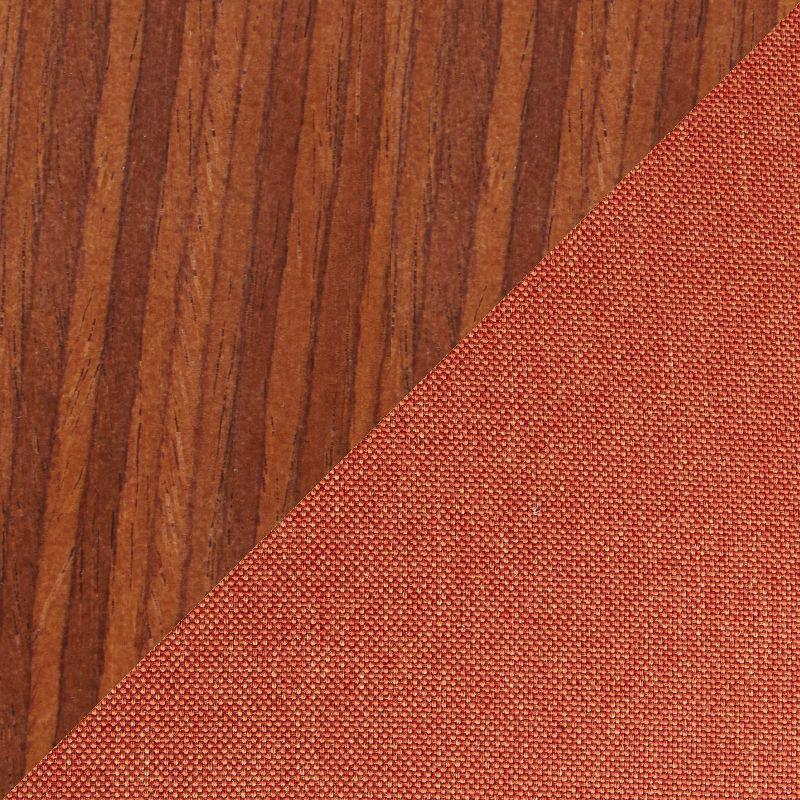 Set of 2 Trevi Upholstered Counter Height Barstools Orange/Walnut - Lumisource: Modern Ladder-Back, Swivel Design, Wood Legs