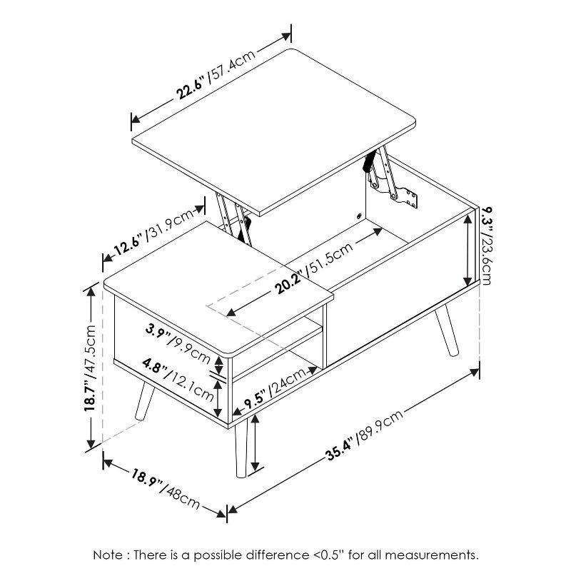 Flagstaff Oak Lift-Top Coffee Table with Hidden Storage