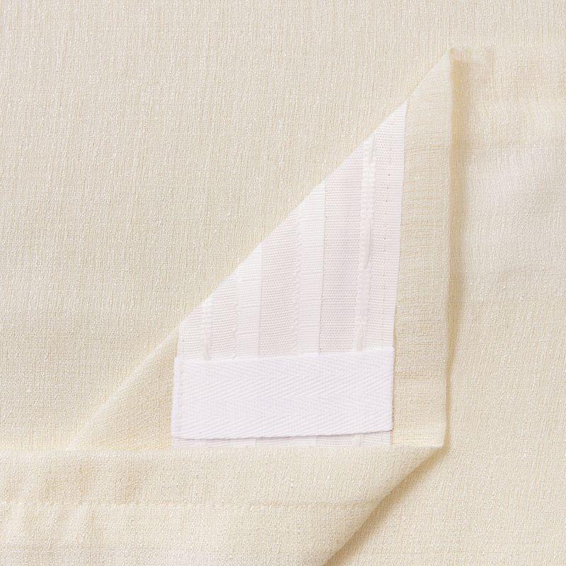 Chanasya 2pk Faux Belgian Flax Semi Sheer Window Curtain Panels - Set of 2 - 52 x 96 Inches Long - Yellow