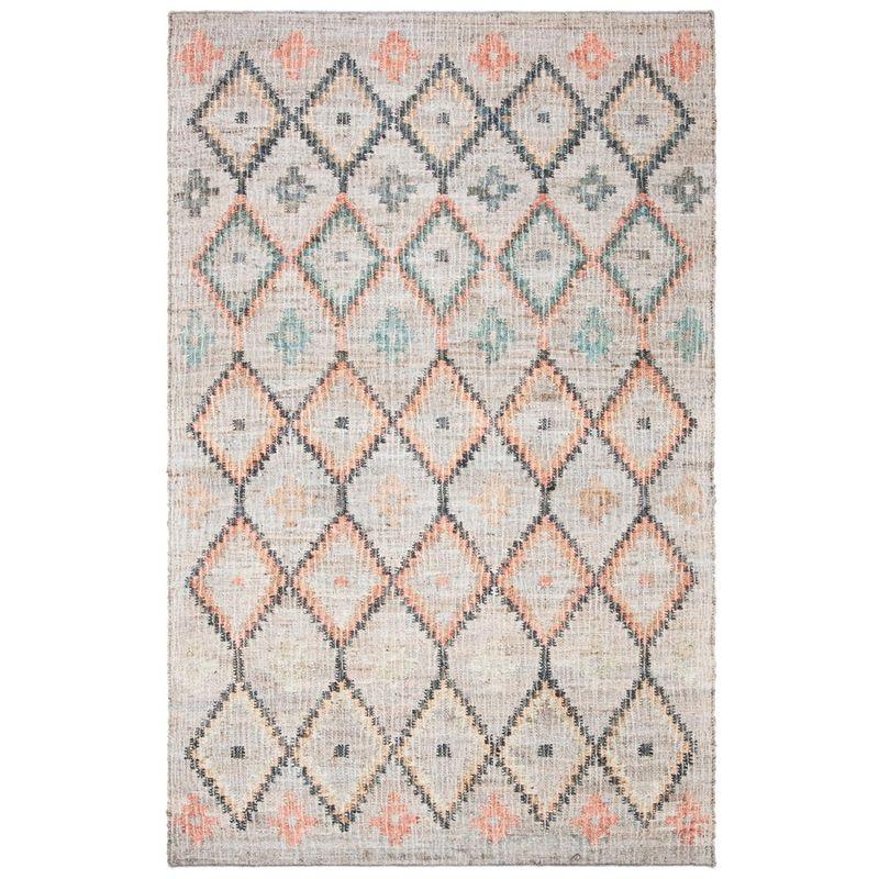 Nomadic Elegance Beige & Gold 4' x 6' Reversible Wool-Cotton Rug