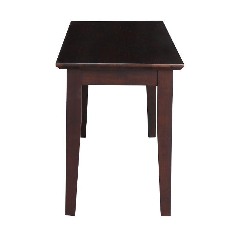 Brookshire Bench - Rich Mocha - International Concepts: Hardwood Frame, 400lb Capacity, Spot Clean