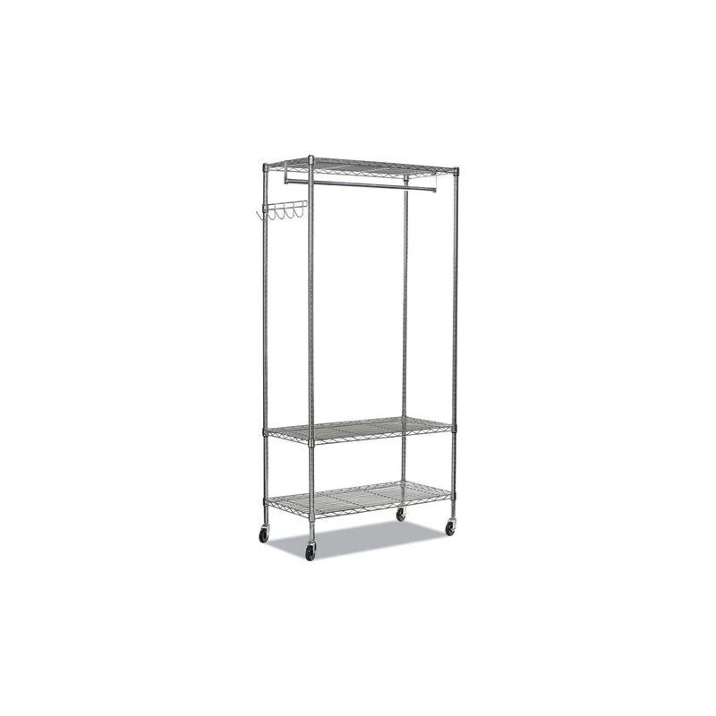 Alera® Wire Shelving Series Metal Rolling Clothing Rack