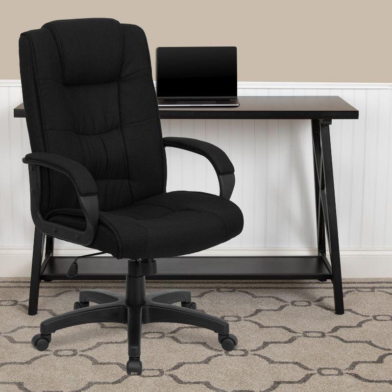 High Back Black Fabric Executive Swivel Office Chair