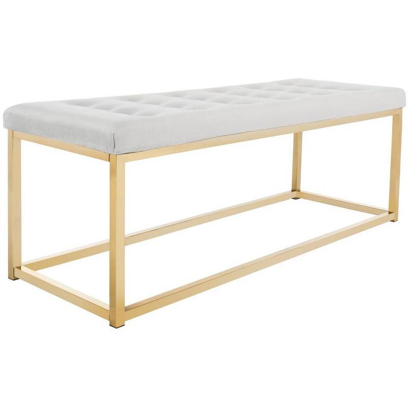 Reynolds Bench - FOX6225 - Grey/Brass - Safavieh Couture