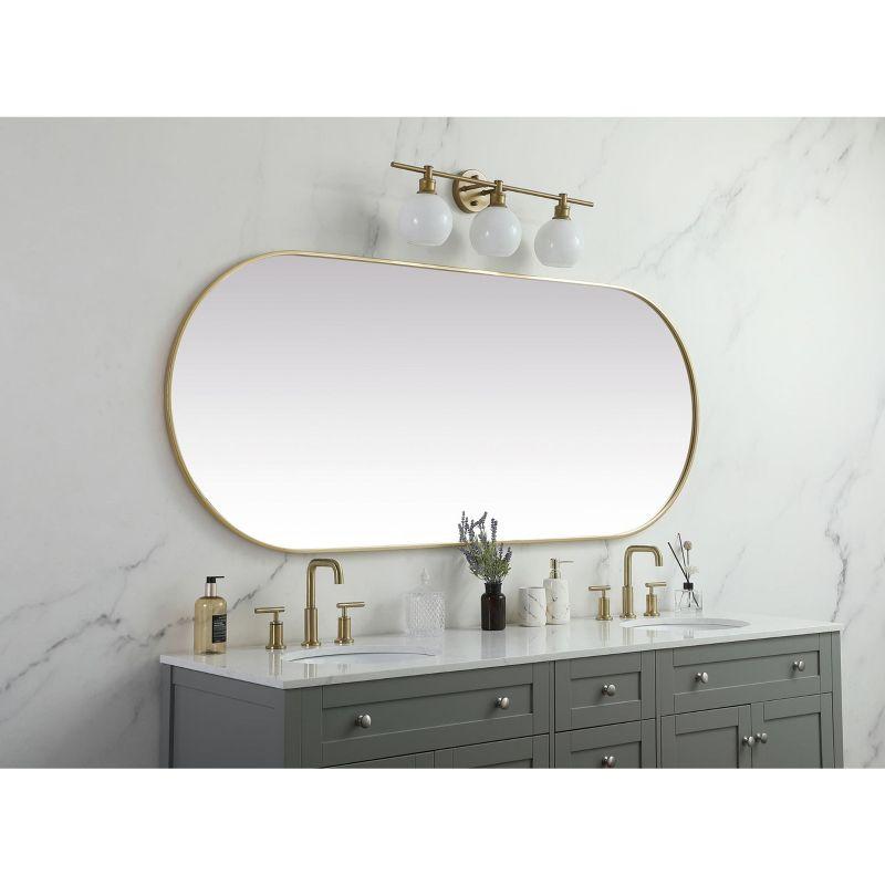 Elegant Lighting Metal Frame Oval Mirror 30x72 Inch in Silver