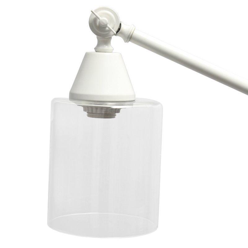 Edison White Adjustable Floor Lamp with Clear Glass Shade