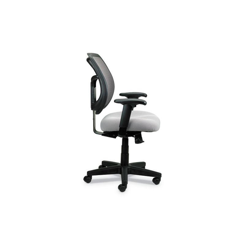 Eurotech Apollo Mid-Back Mesh Chair, 18.1" to 21.7" Seat Height, Silver Seat, Silver Back, Black Base