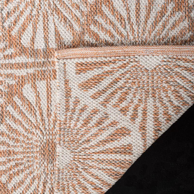 Montauk Orange and Ivory Handwoven Cotton Area Rug