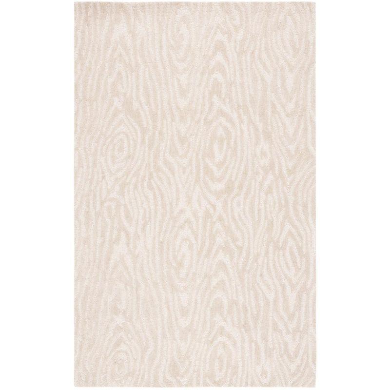 Ivory Hand-Tufted Wool 6' x 9' Contemporary Area Rug