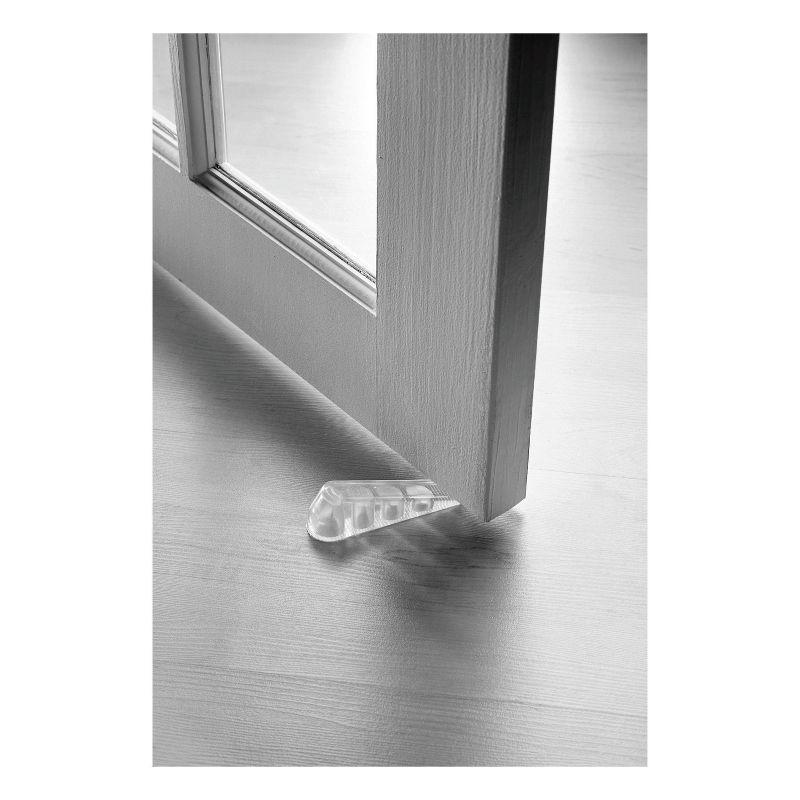 Clear Rubber Non-Slip Door Stop Wedge, 2 Pack