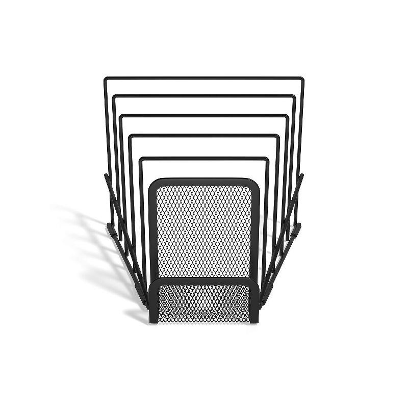 TRU RED 6 Compartment Wire Mesh Letter Holder Matte Blk TR57561-CC