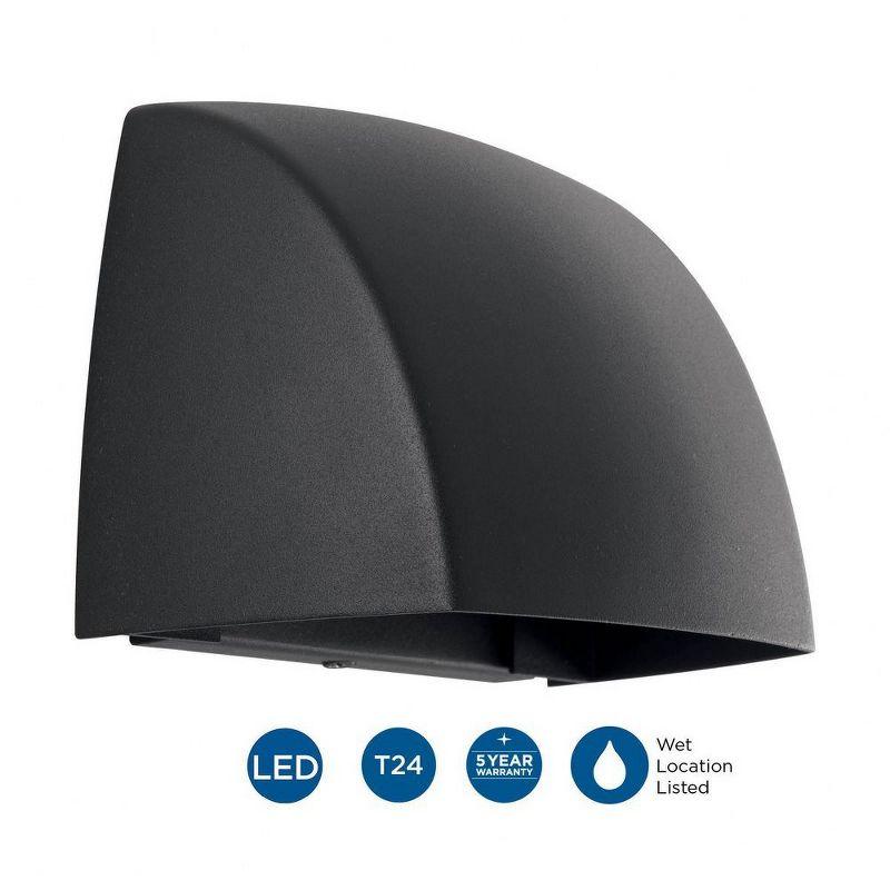 Progress Lighting Cornice 1-Light Outdoor LED Wall Sconce, Black Aluminum, Antique Bronze Shade