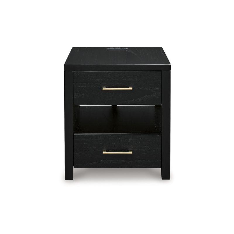 Signature Design by Ashley Winbardi End Table with USB Ports, Black