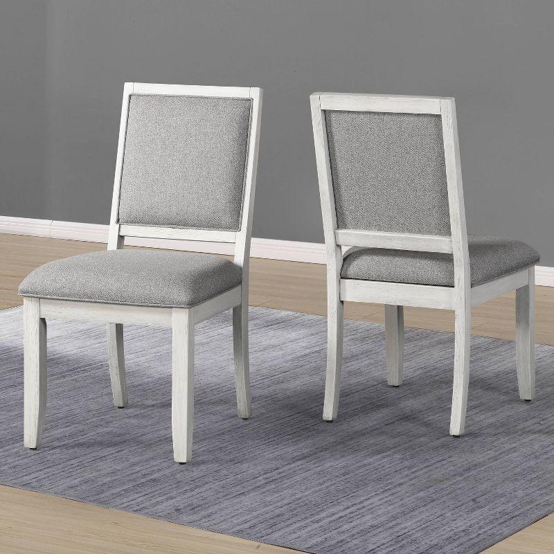 Set of 2 18" Canova Parsons Chairs White - Steve Silver Co.: Upholstered, Wood Legs, High Back