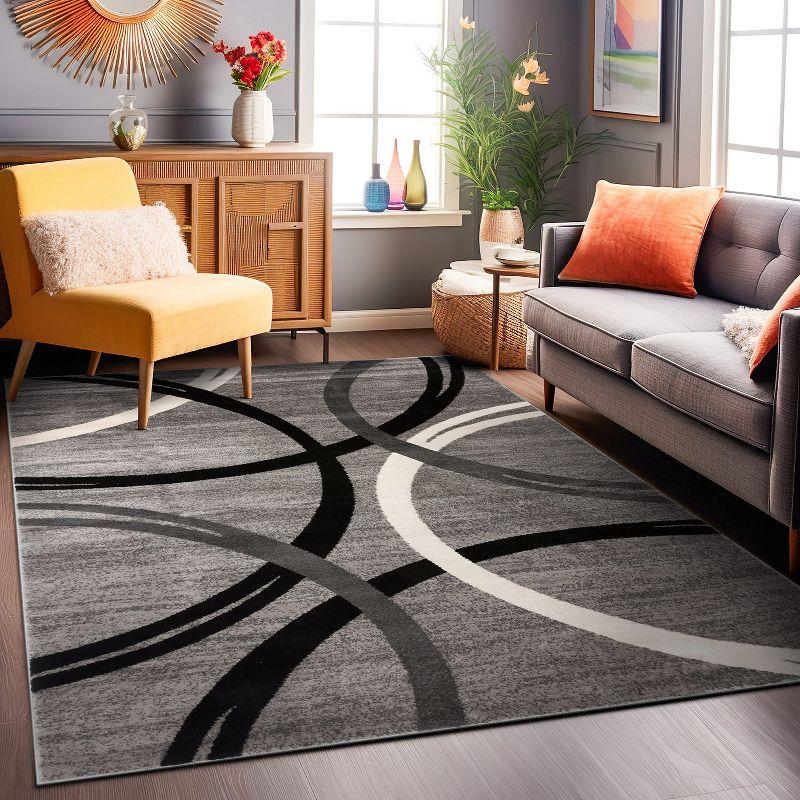 World Rug Gallery Contemporary Abstract Circles Design Area Rug