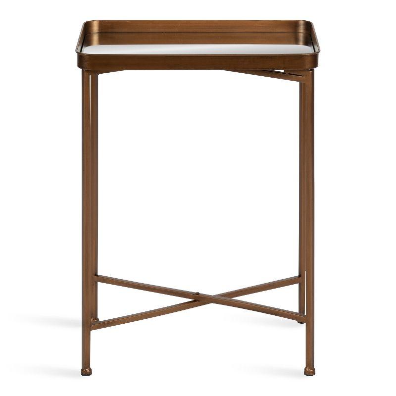 Celia Dark Bronze Mirrored Metal Foldable Side Table