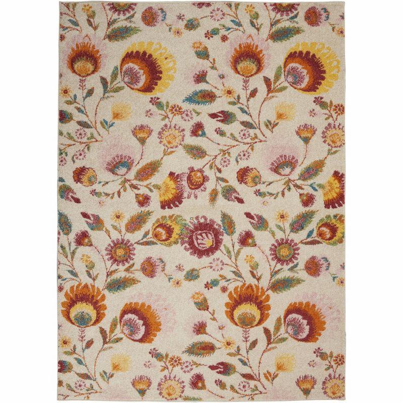 Nourison Allur Blooming Floral Indoor Area Rug Ivory Multicolor 5'3" x 7'3"