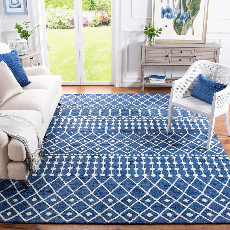 Blossom BLM115 Hand Tufted Area Rug - Navy/Ivory - 8'x10' - Safavieh.